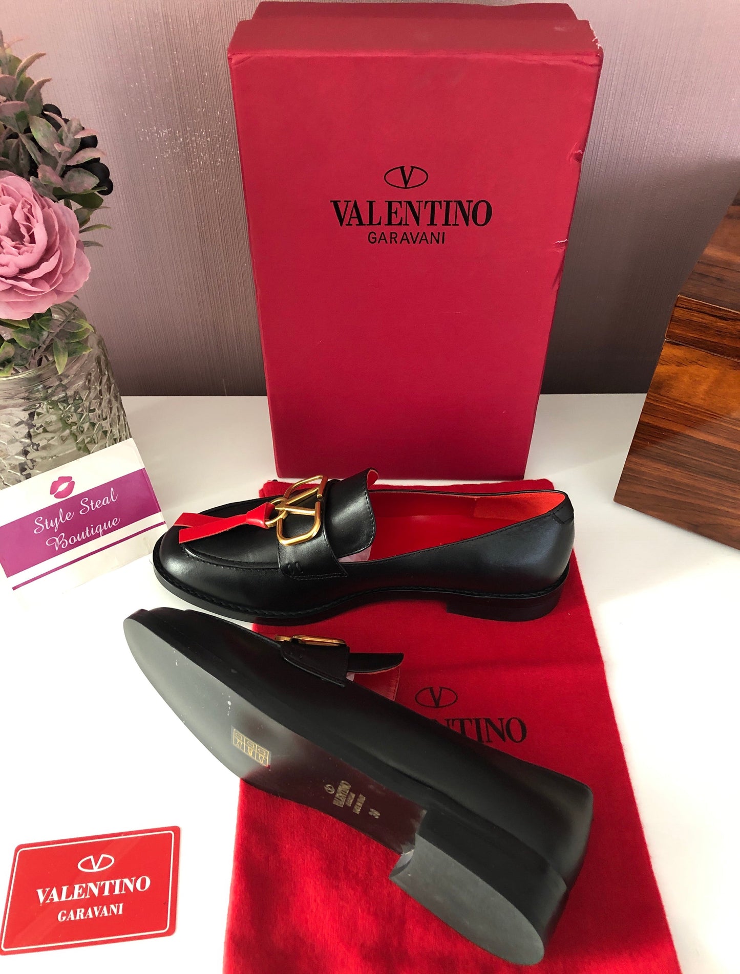 V Logo Loafers