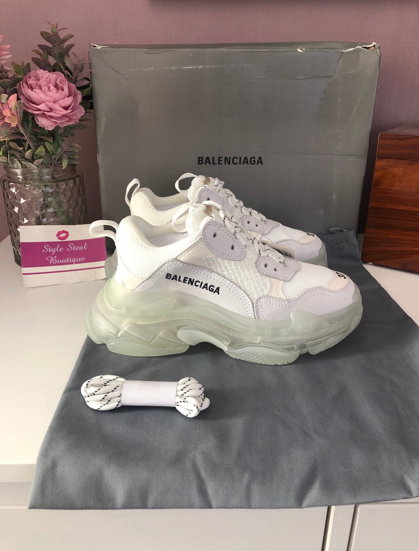 Triple S Clear Sole Whites