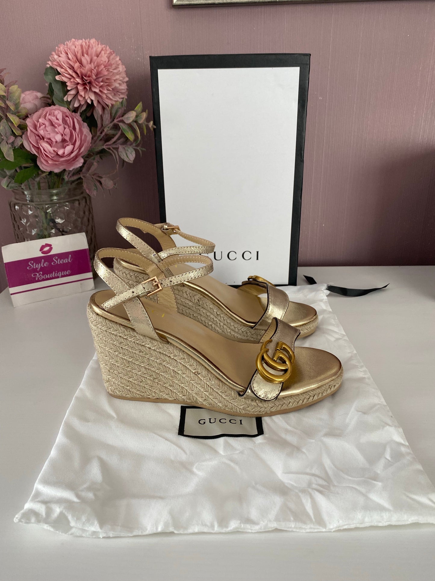 Leather Espadrille Wedges