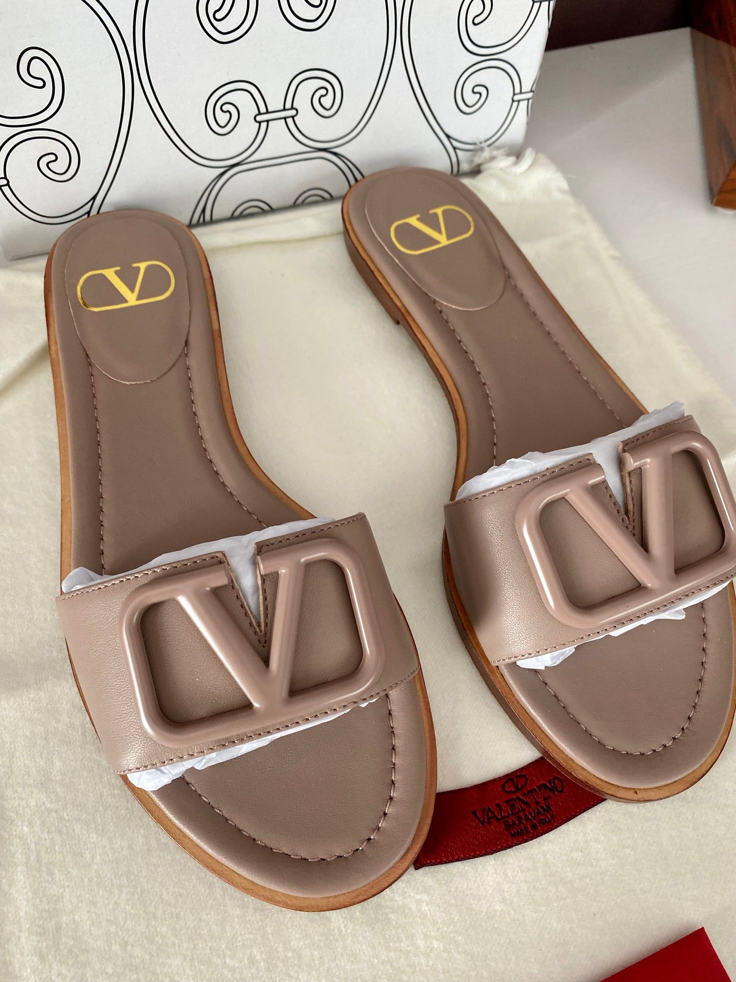 V Logo Sandals