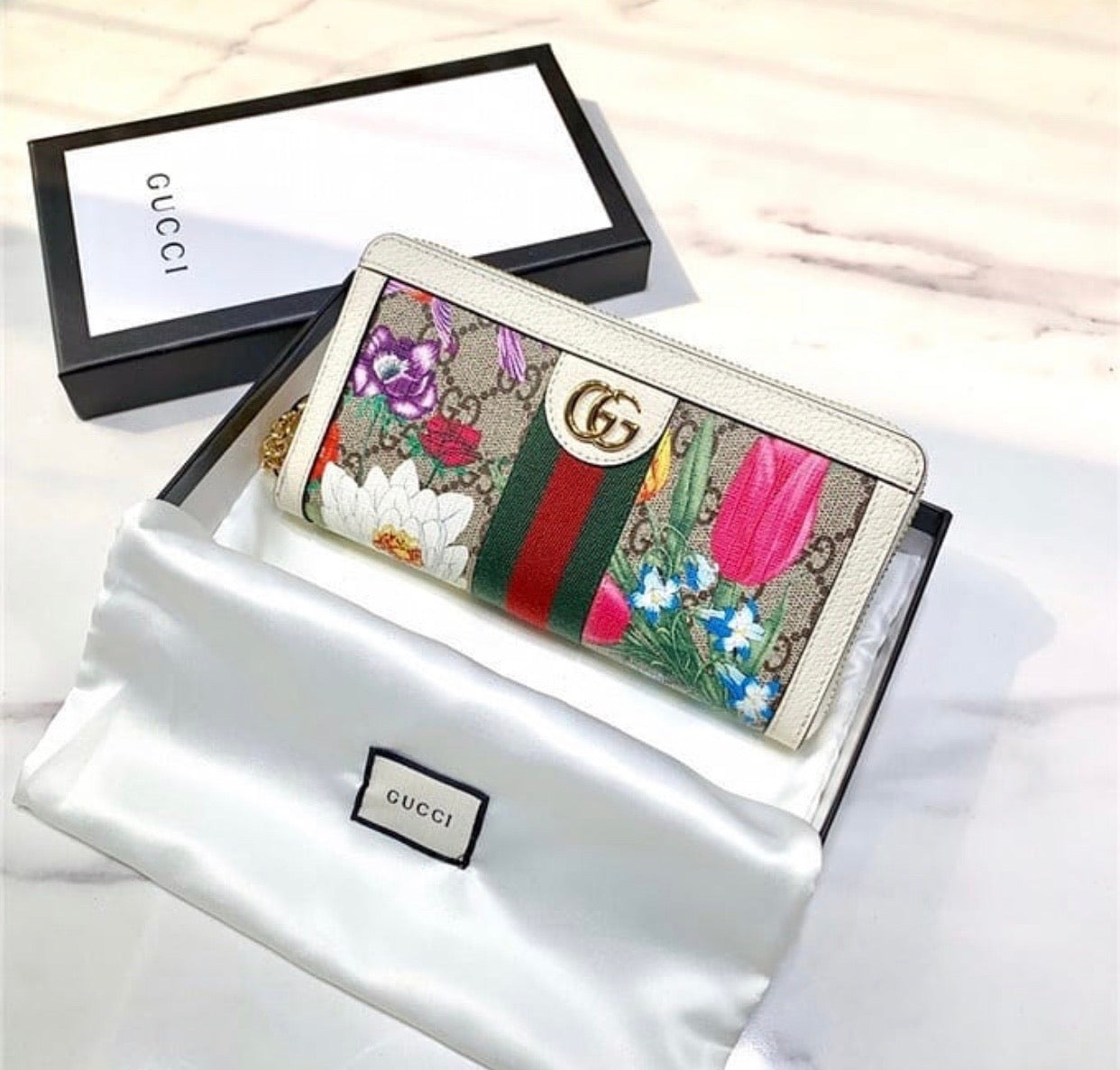 GG Flora Zip Wallet