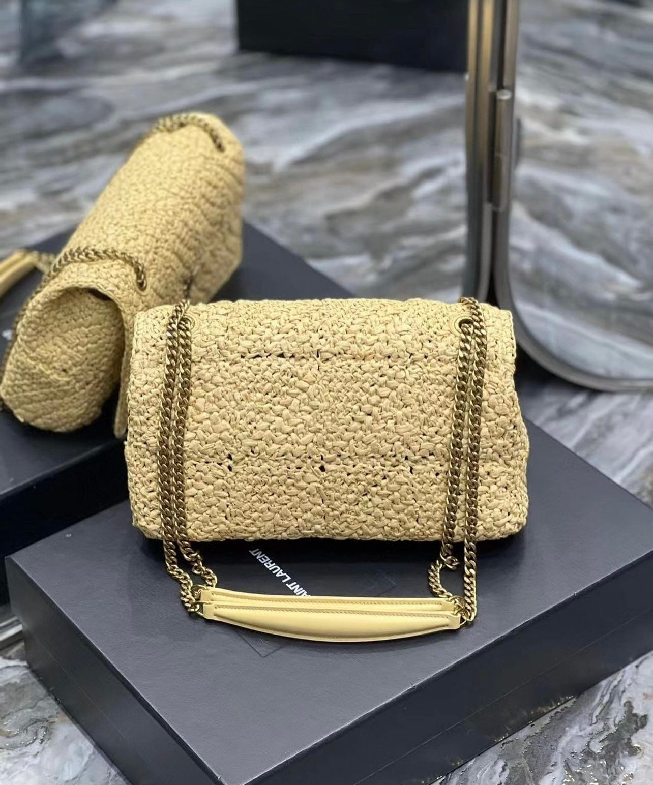 Jamie Raffia Chain Bag
