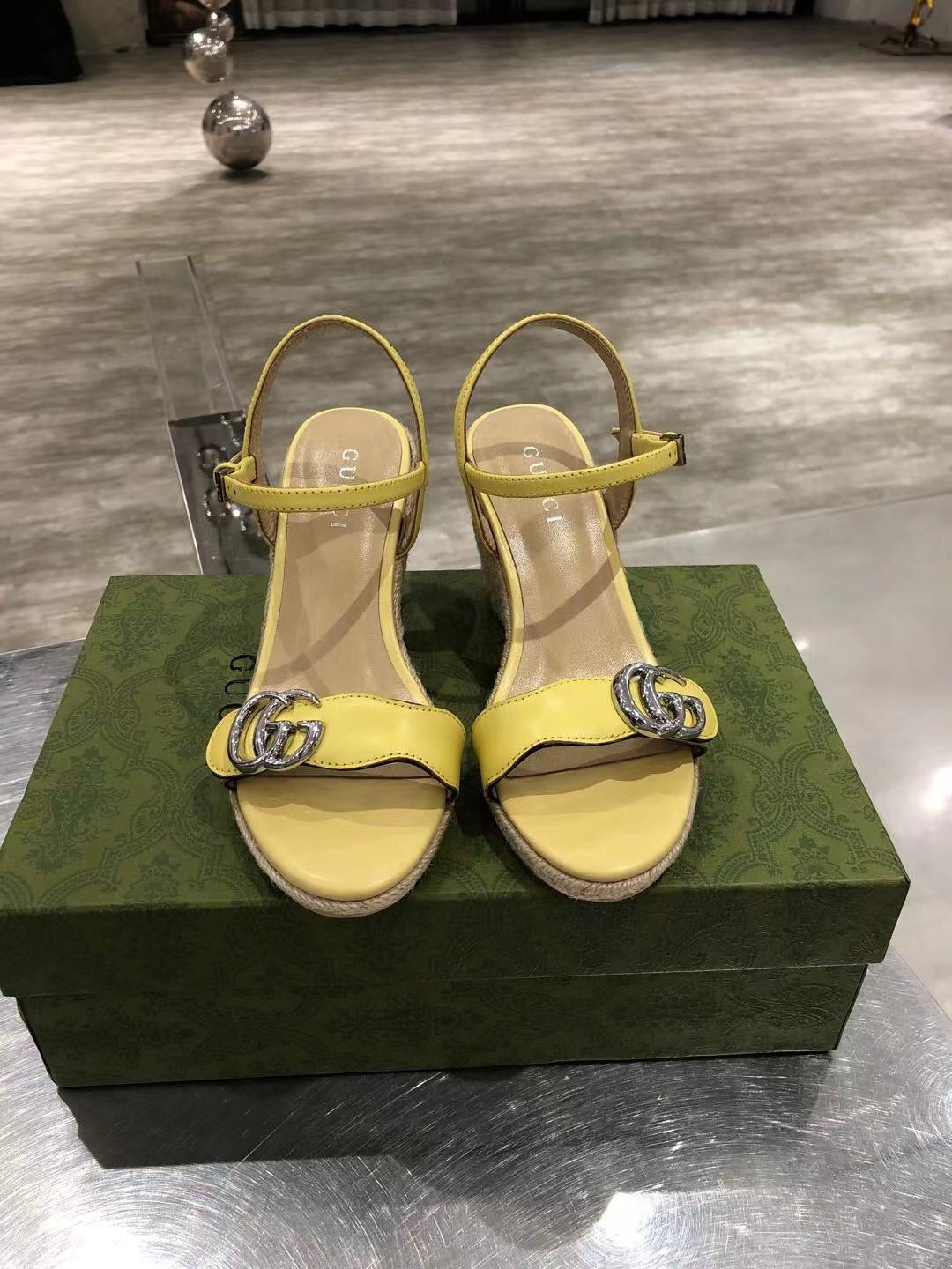 Leather Platform Espadrilles