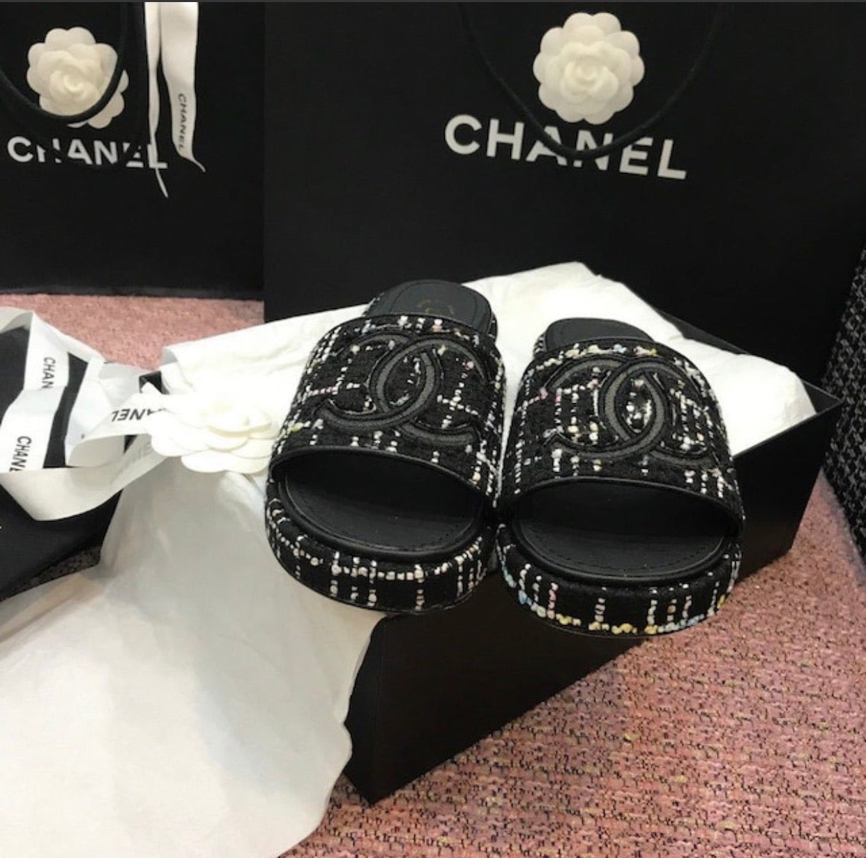 Tweed Sandals