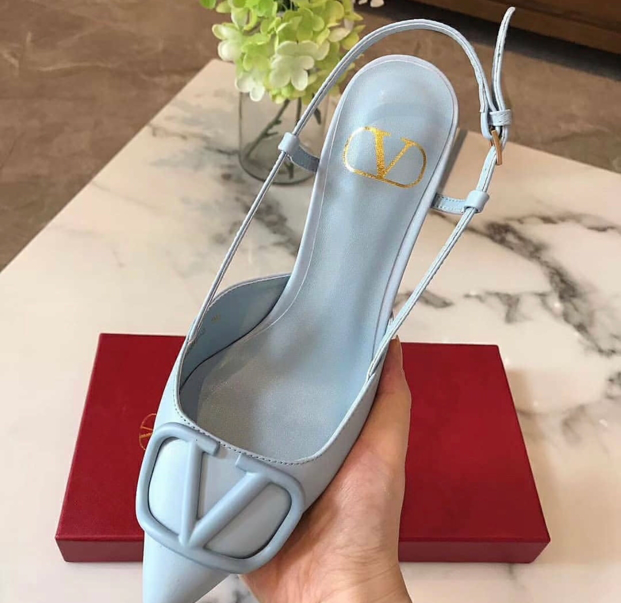 V Logo Slingback
