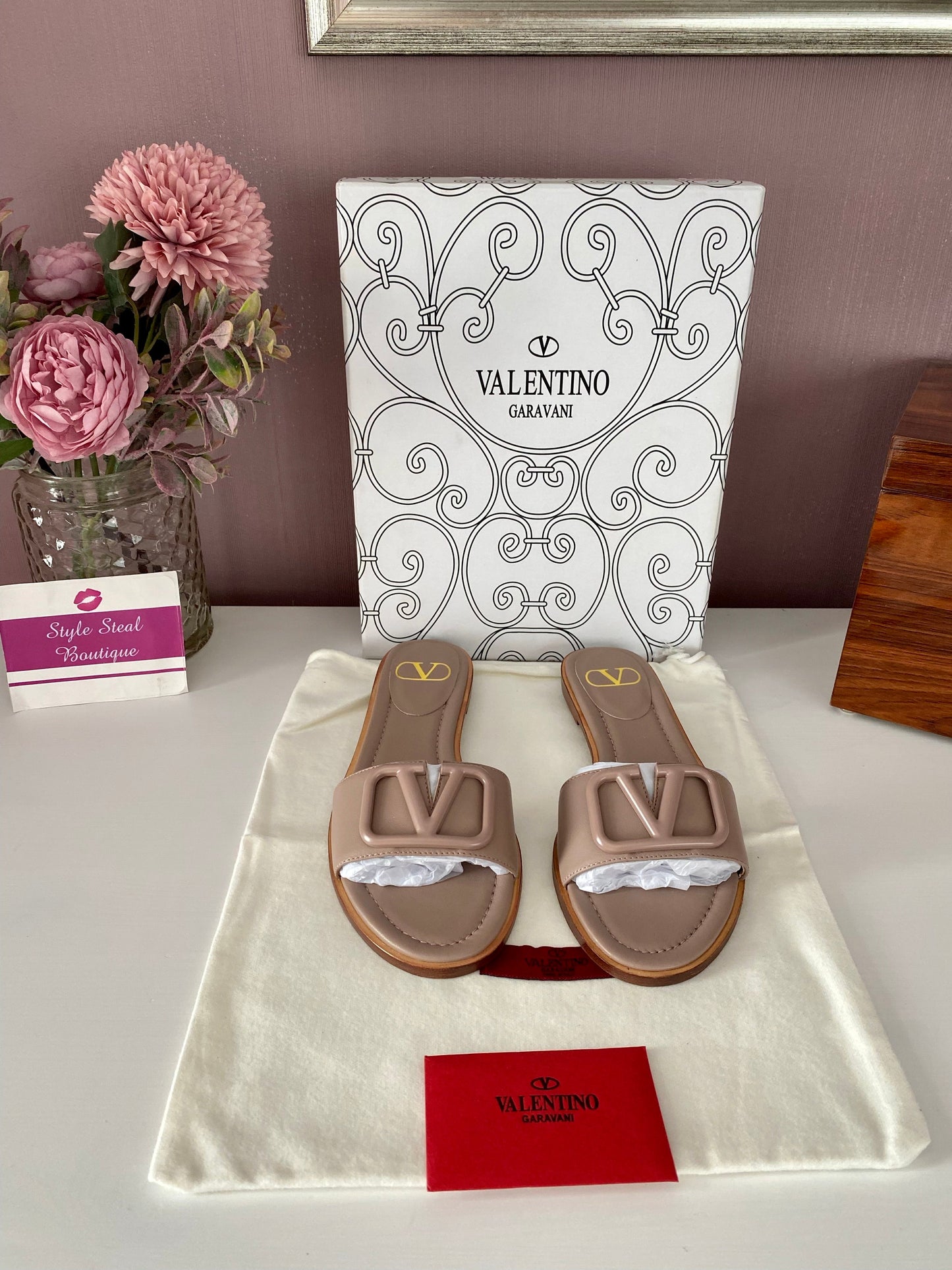 V Logo Sandals