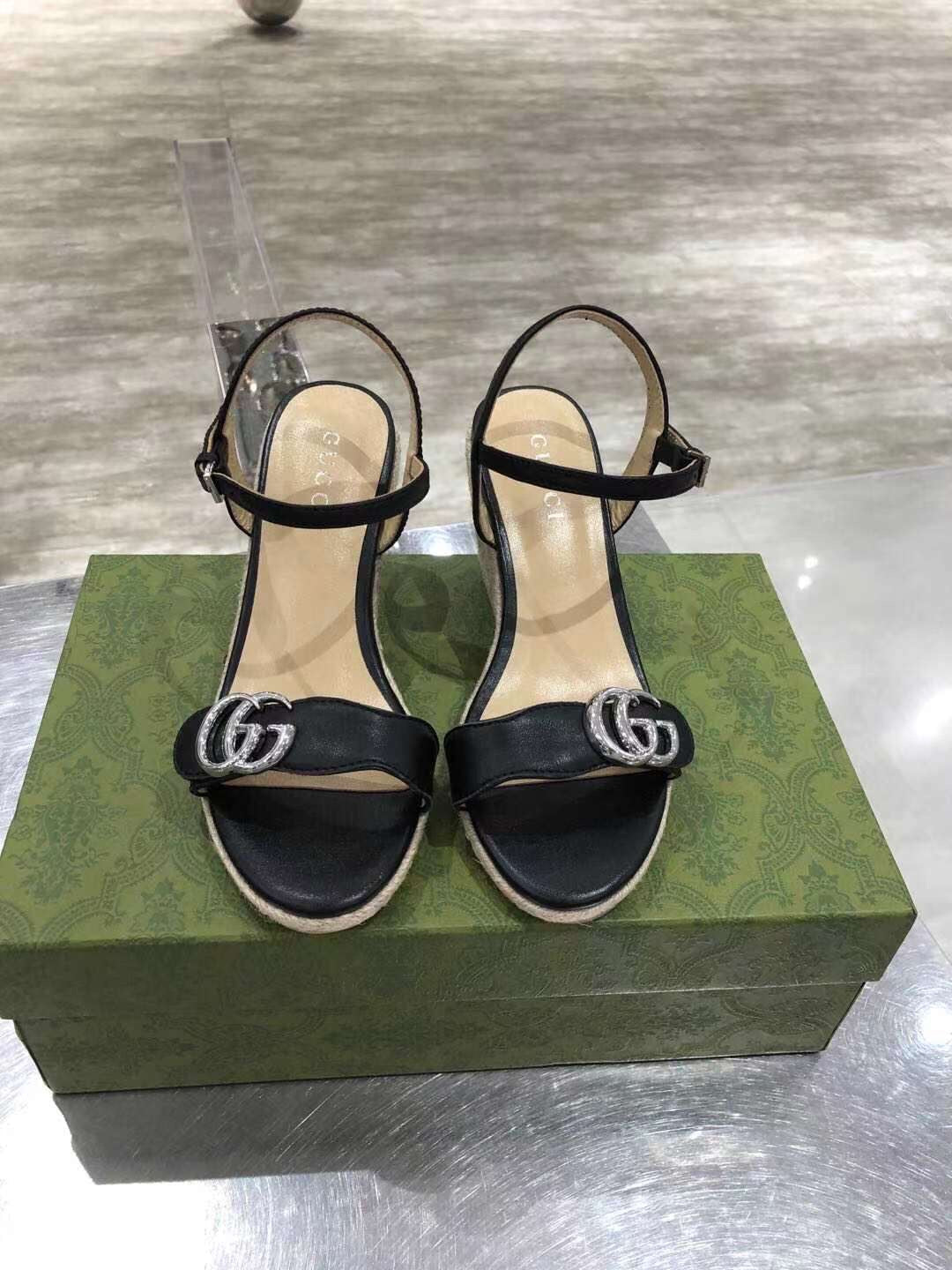 Leather Platform Espadrilles