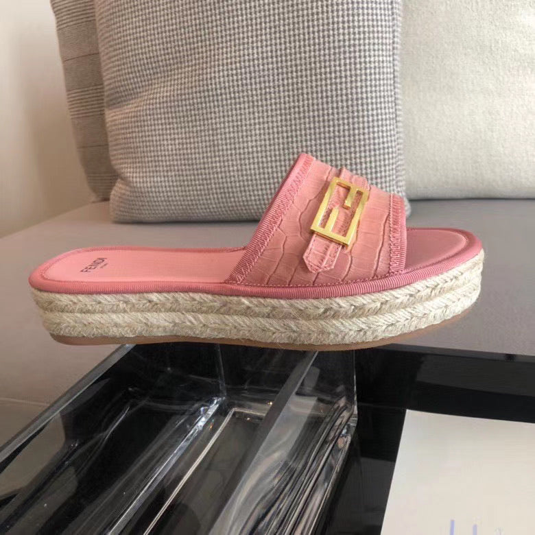 Logo Leather Espadrilles