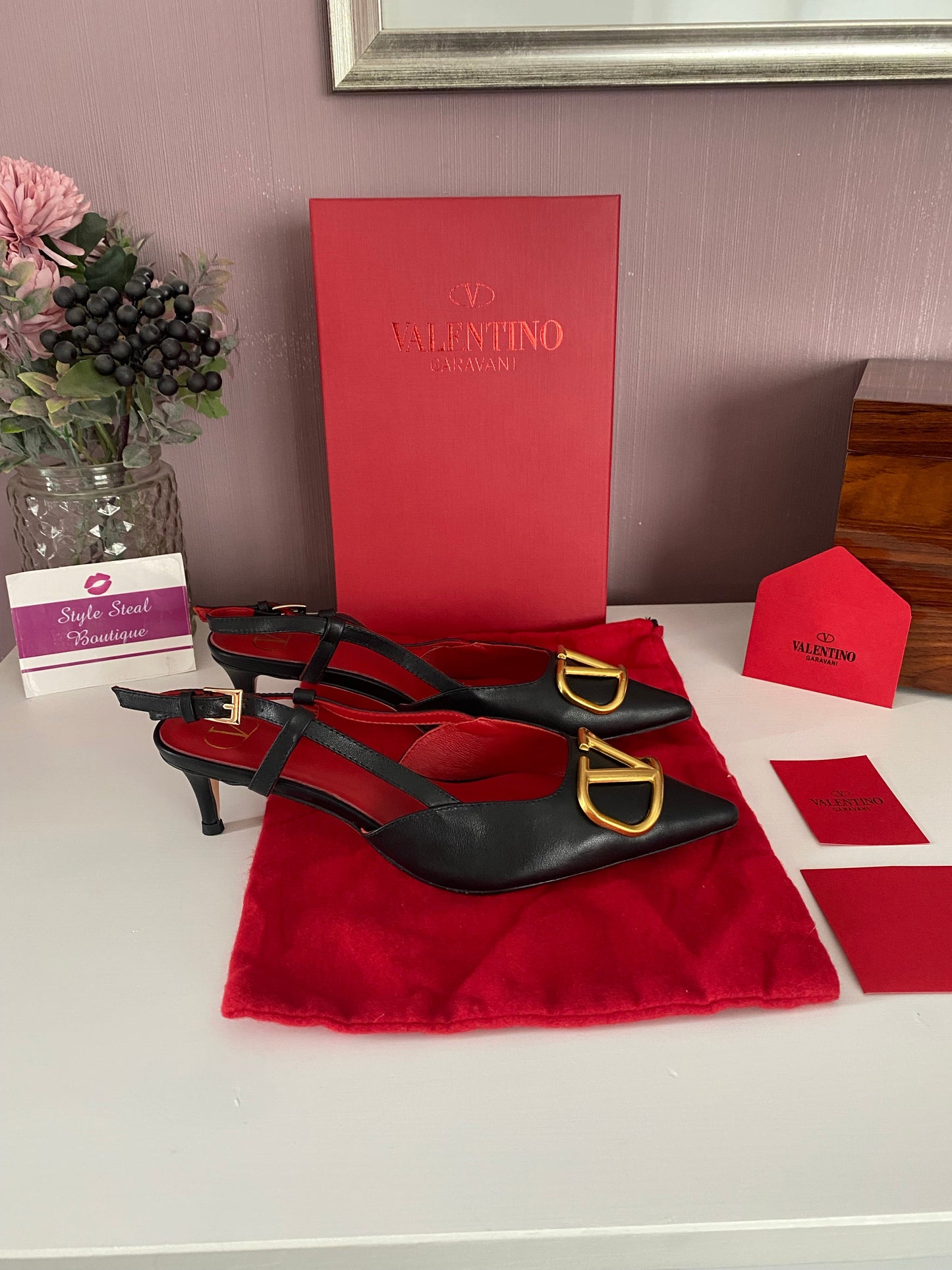 V Logo Slingback 4cm