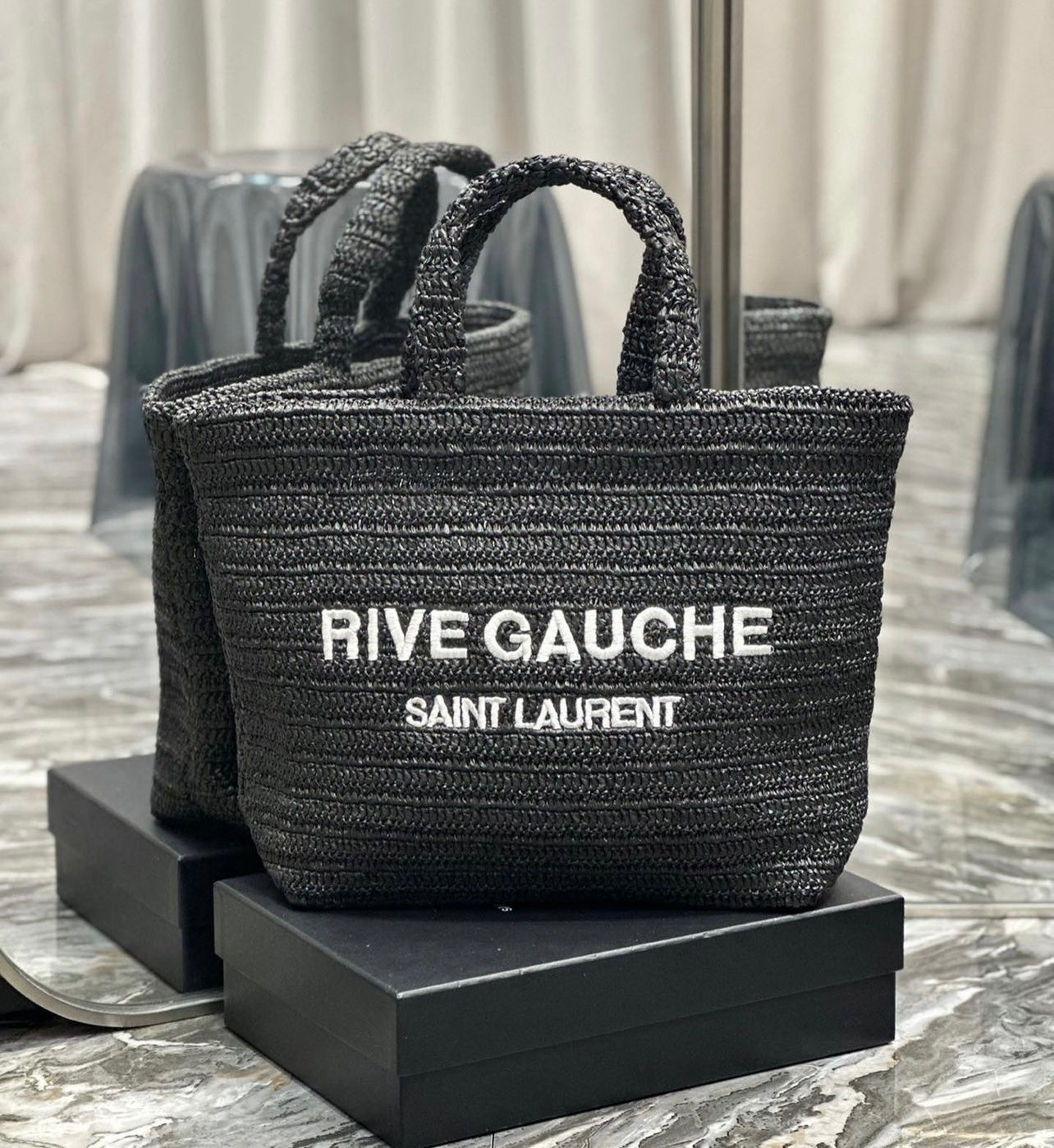 Rive Gauche Raffia Tote