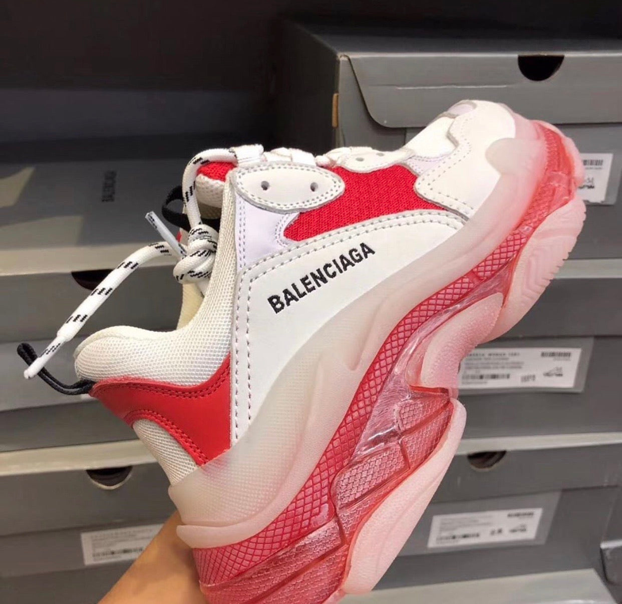 Triple S Clear Sole Whites