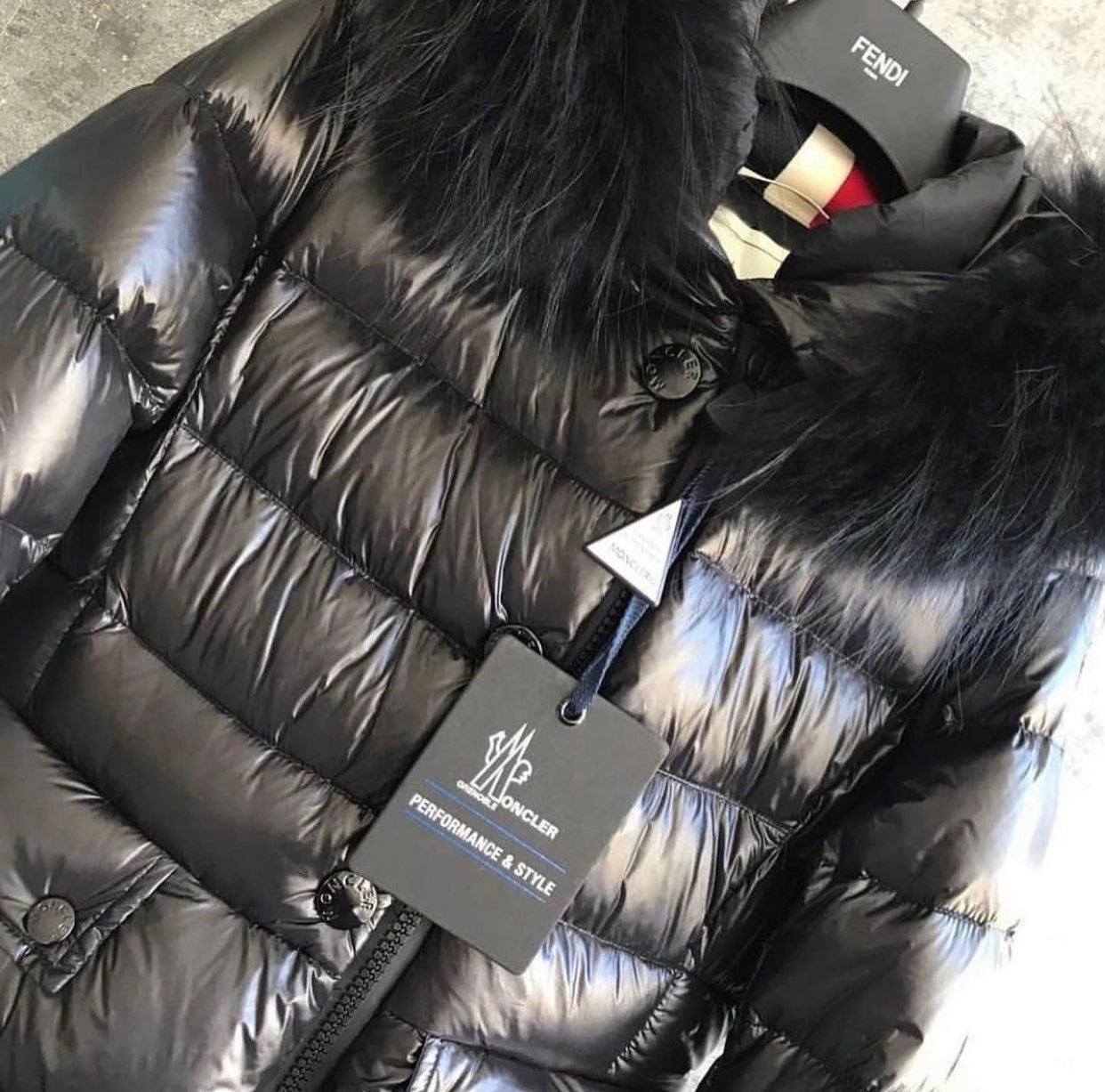 Black Fur Down Jacket