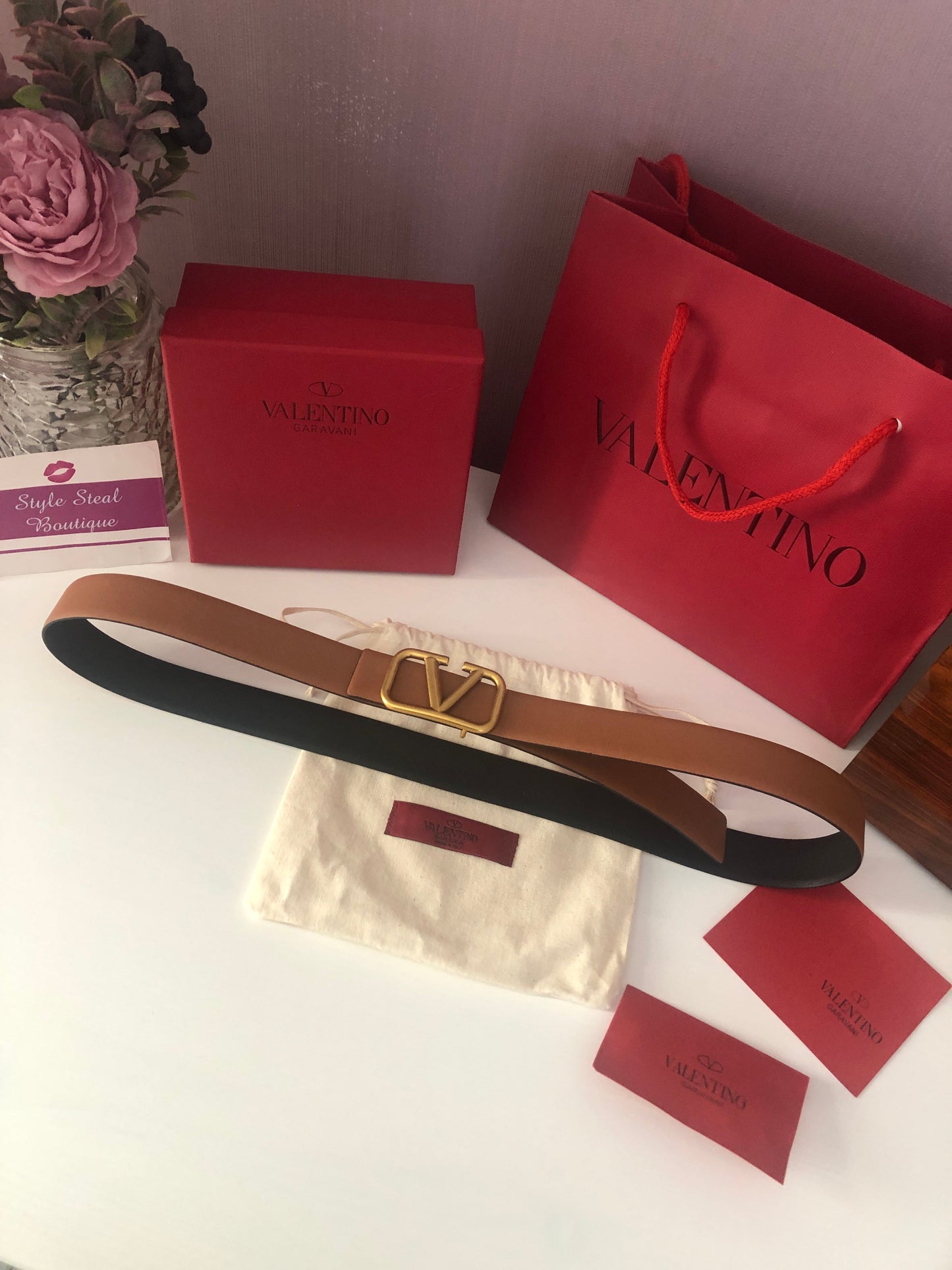 V Logo Belt