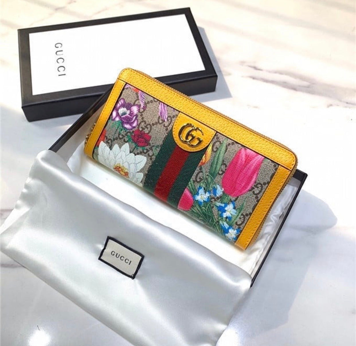 GG Flora Zip Wallet
