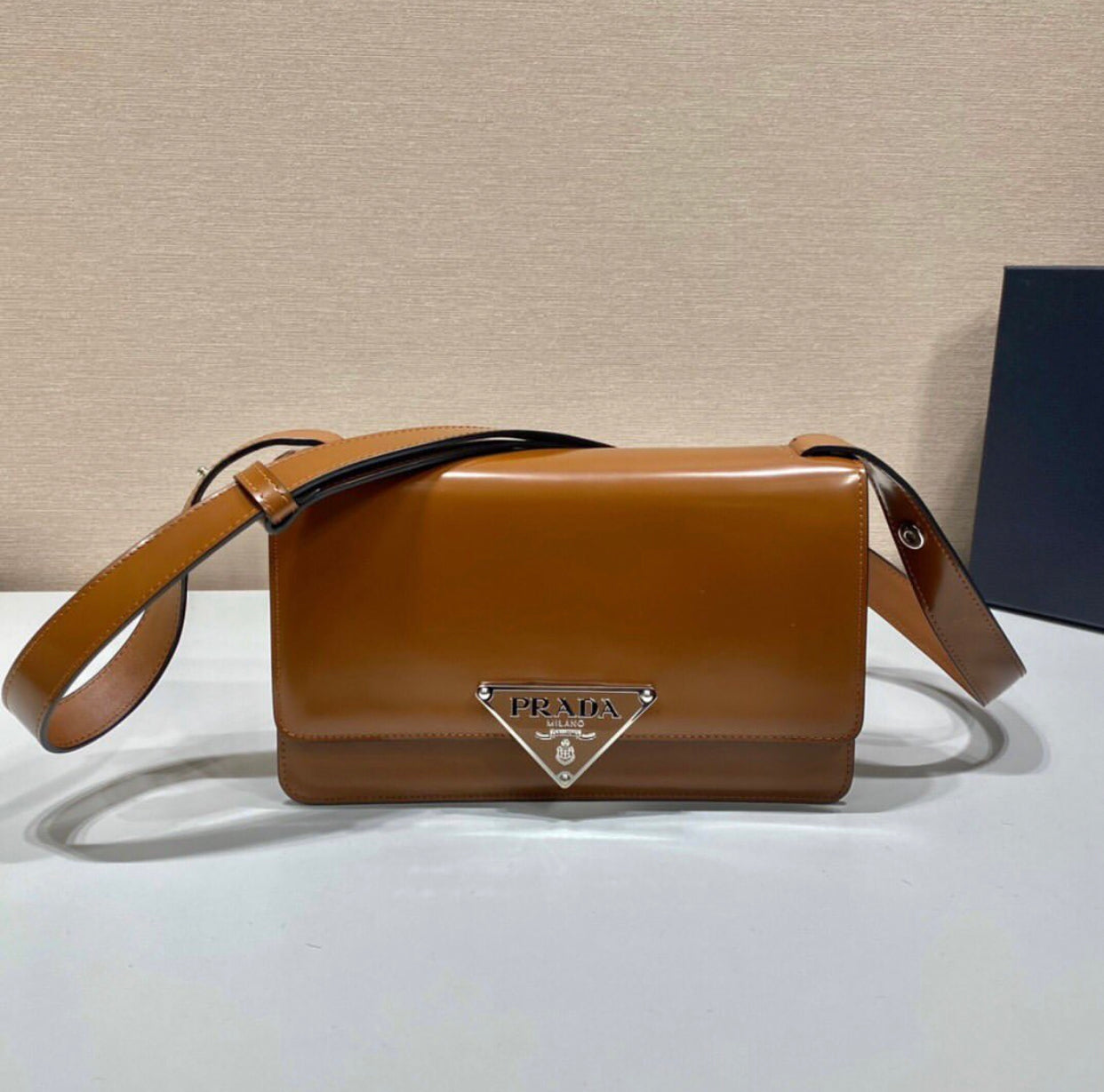 Emblem Brushed Leather Bag