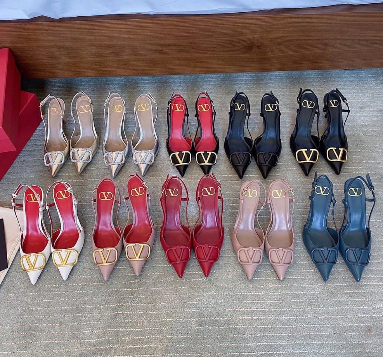 V Logo Slingback 8cm