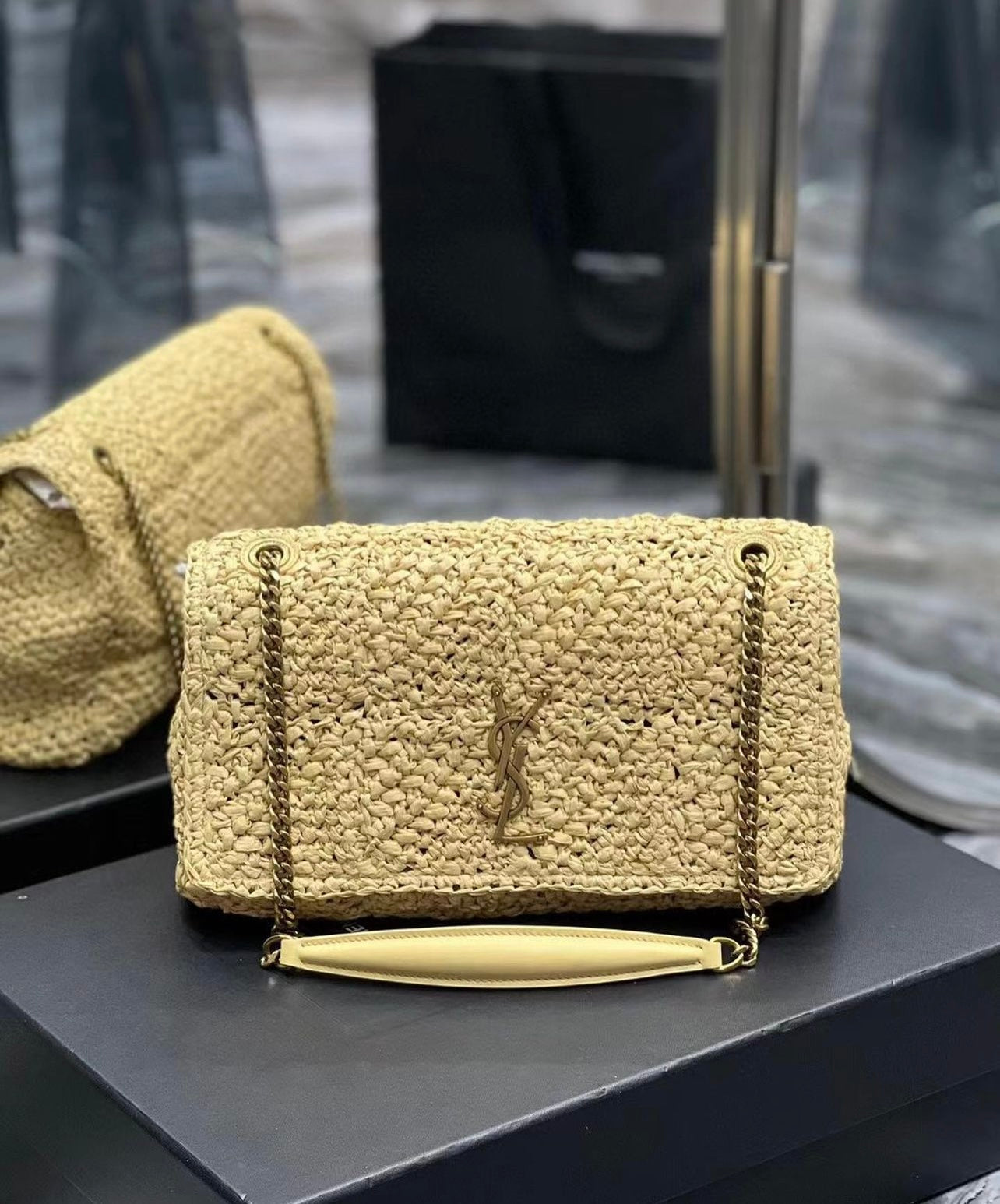 Jamie Raffia Chain Bag