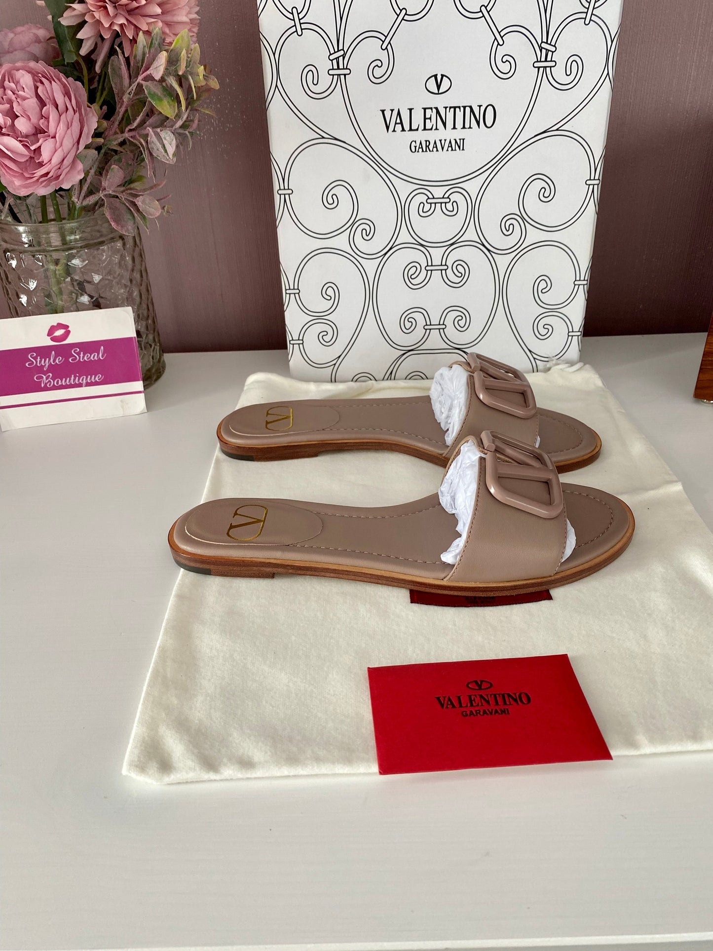 V Logo Sandals