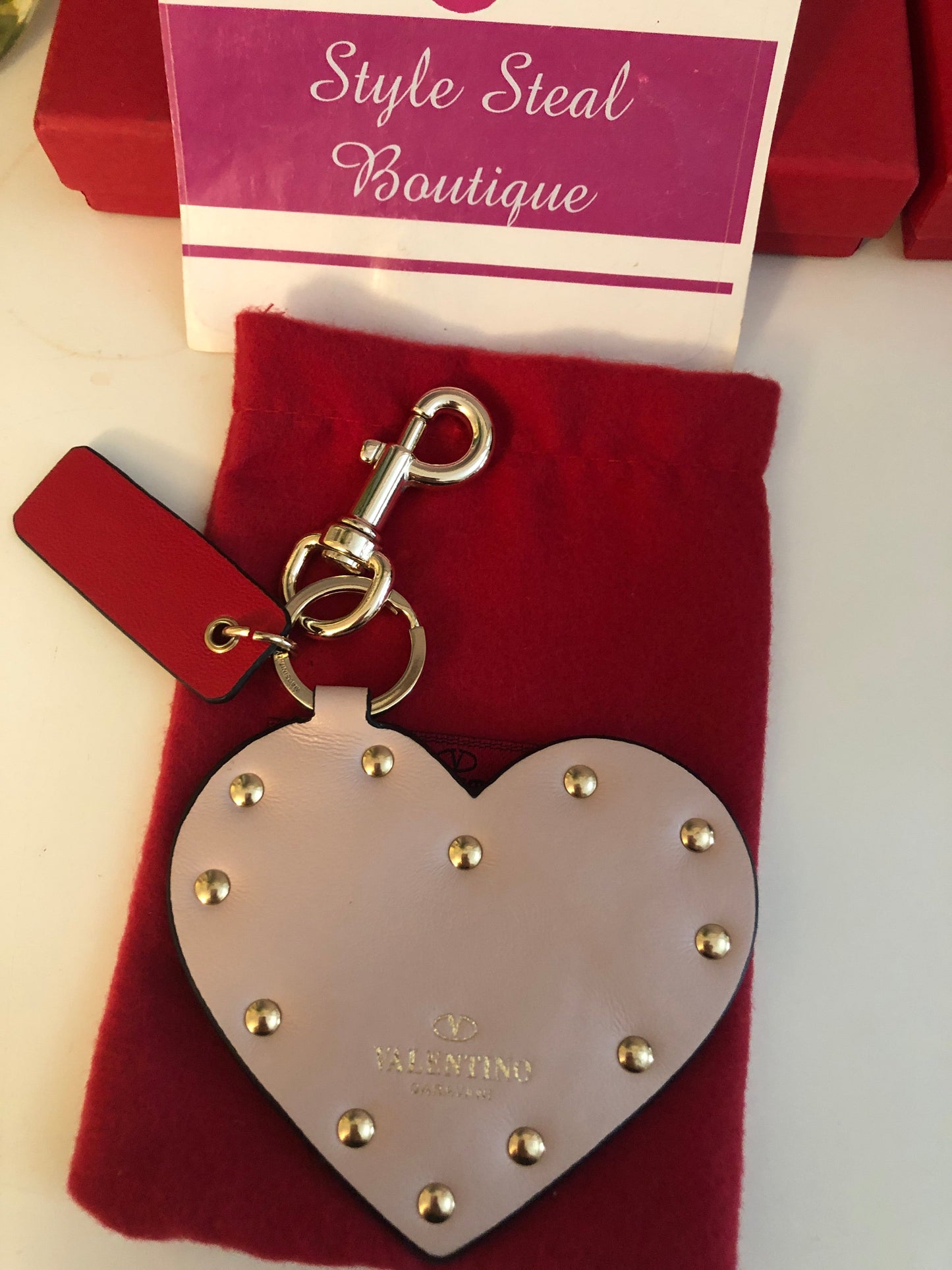Rockstud Heart Bag Charm/Keychain