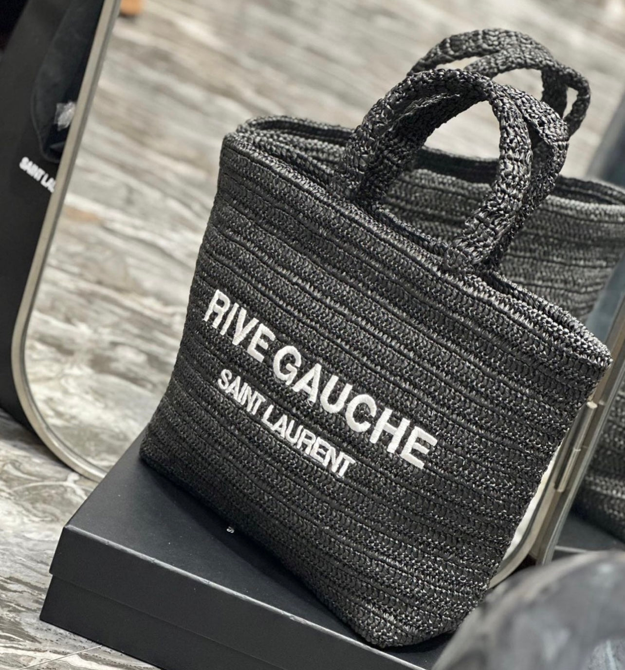 Rive Gauche Raffia Tote