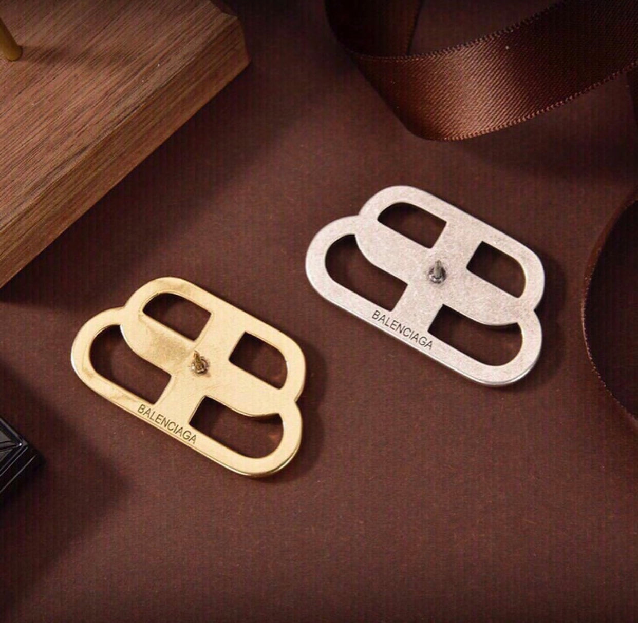 B Logo Brooch