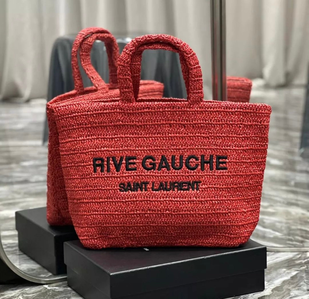 Rive Gauche Raffia Tote