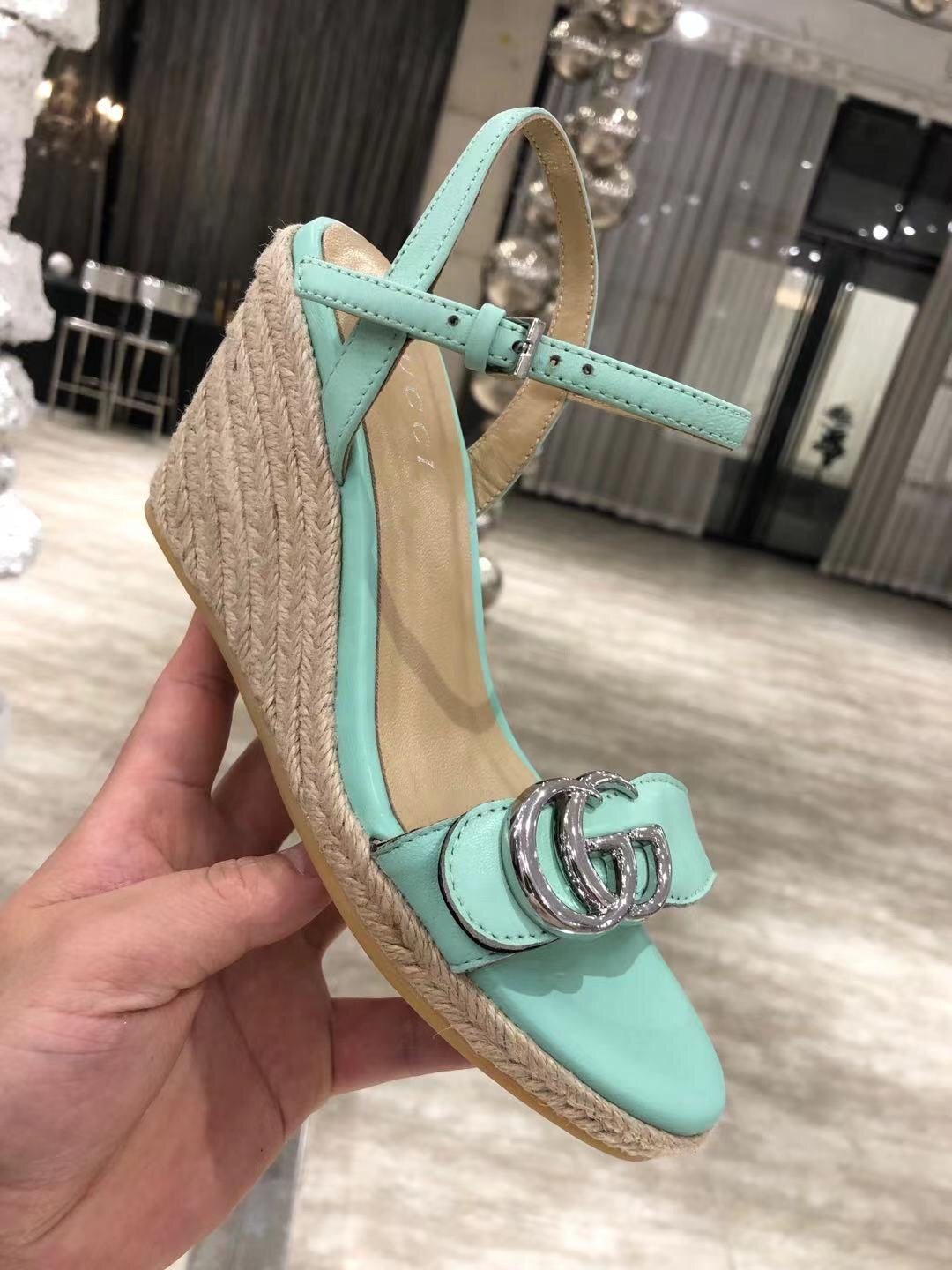 Leather Platform Espadrilles