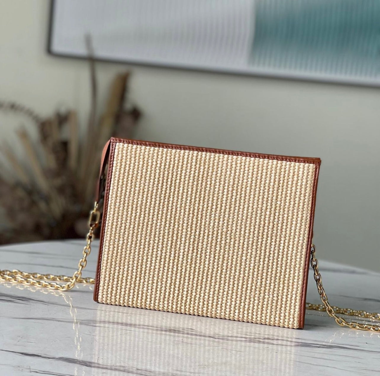 Raffia Clutch