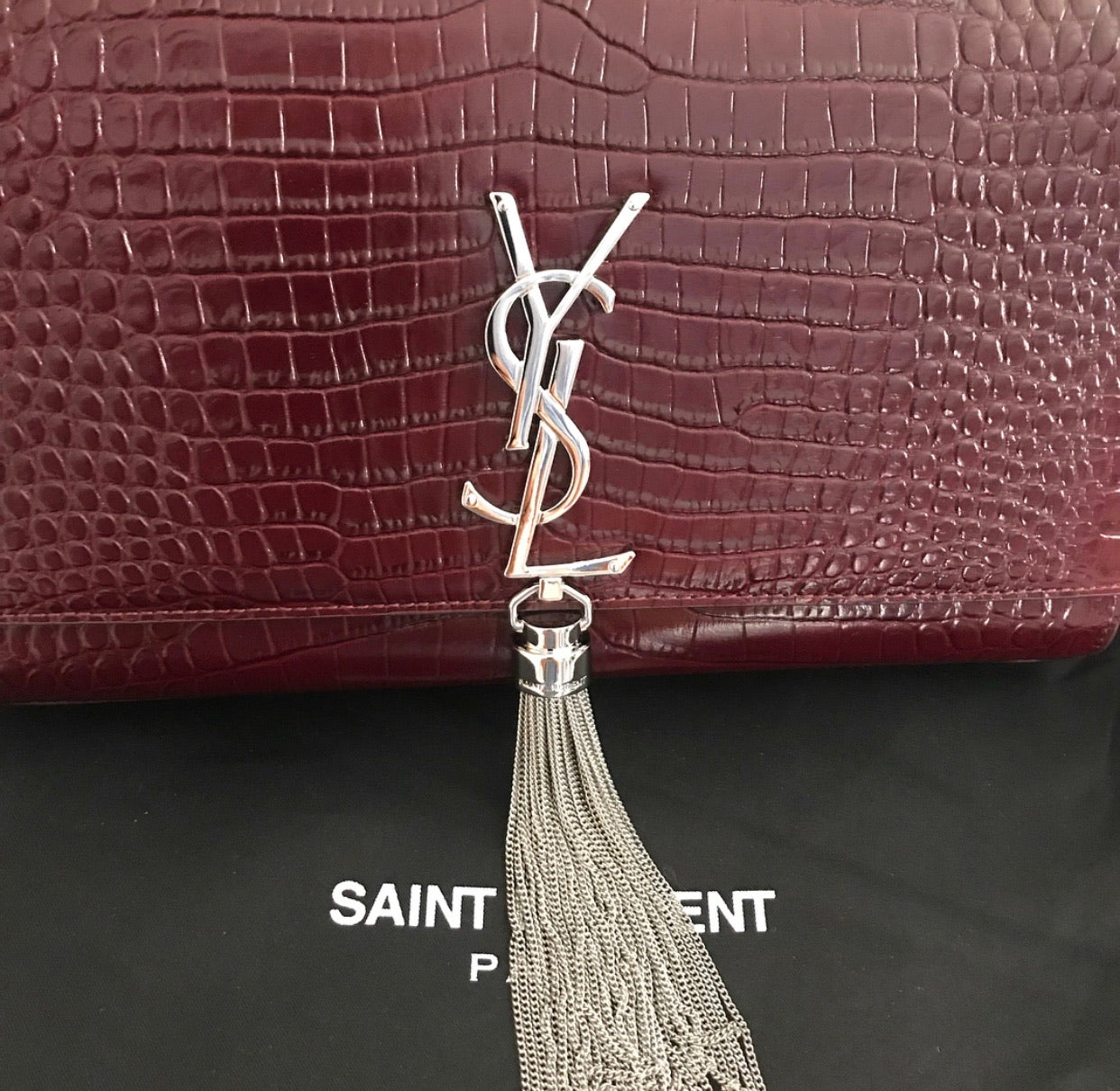 Kate Medium Embossed Tassel Bag