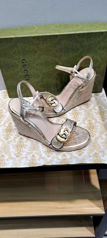 Leather Espadrille Wedges