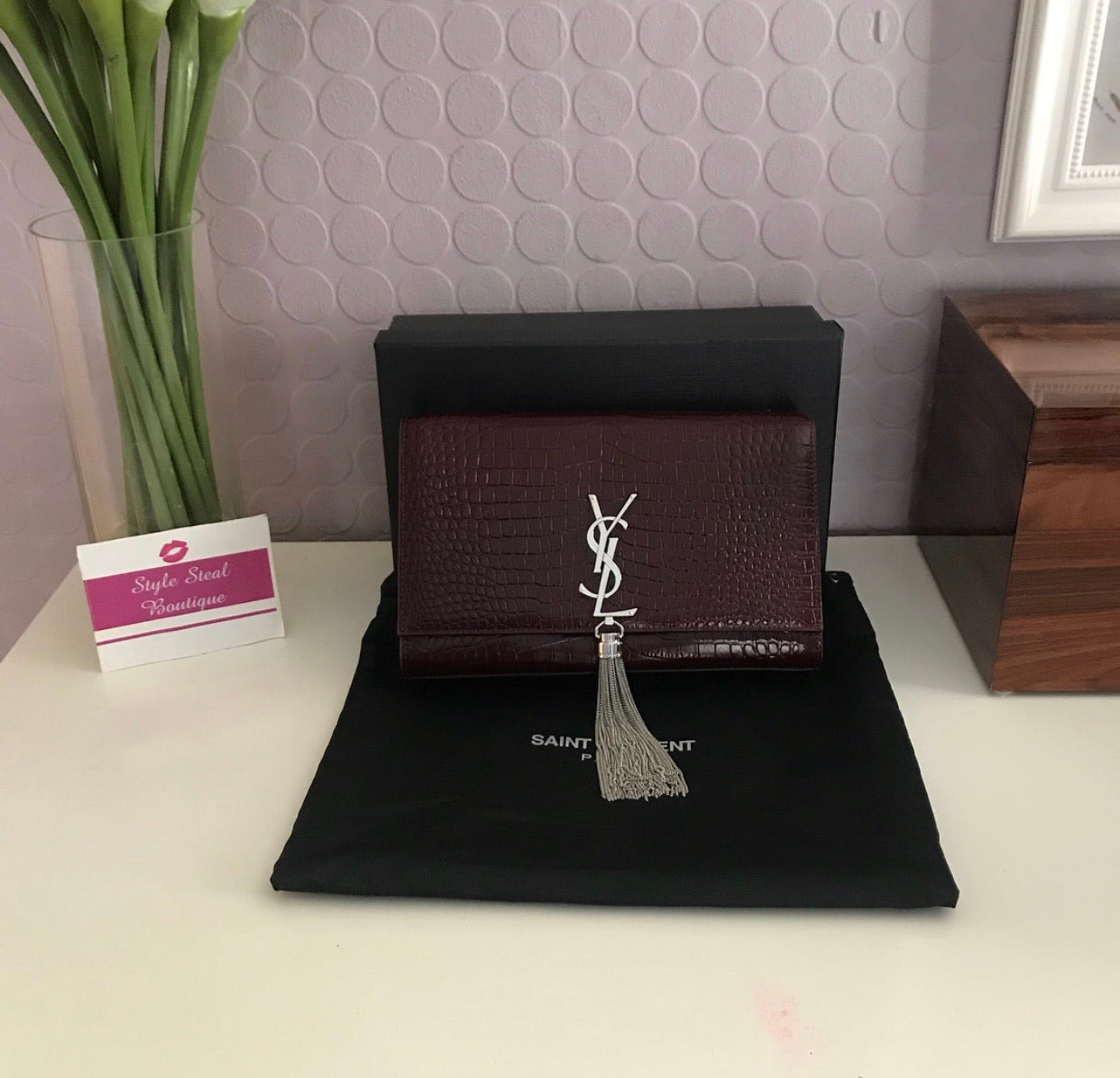 Kate Medium Embossed Tassel Bag