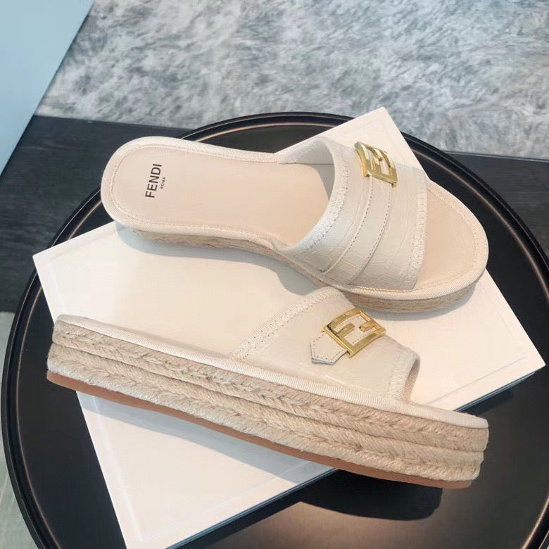 Logo Leather Espadrilles