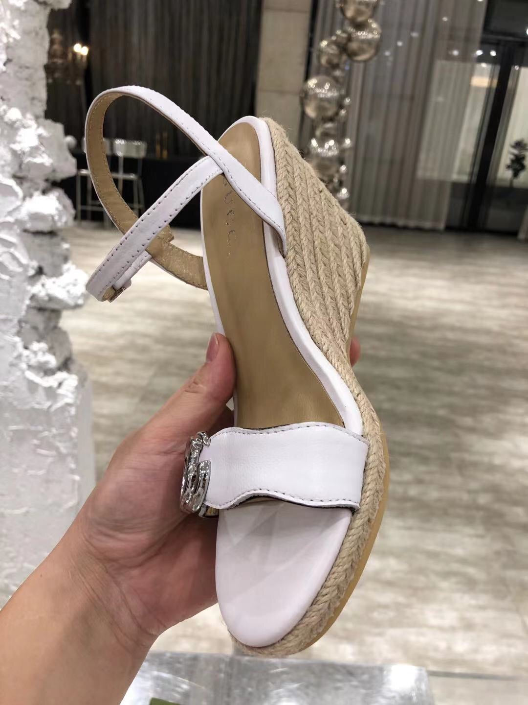 Leather Platform Espadrilles