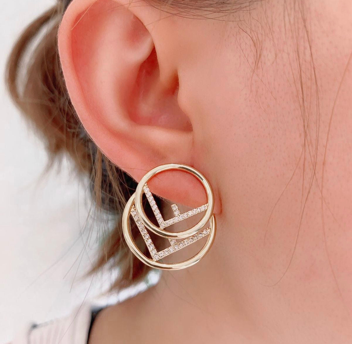 F Logo Earrings