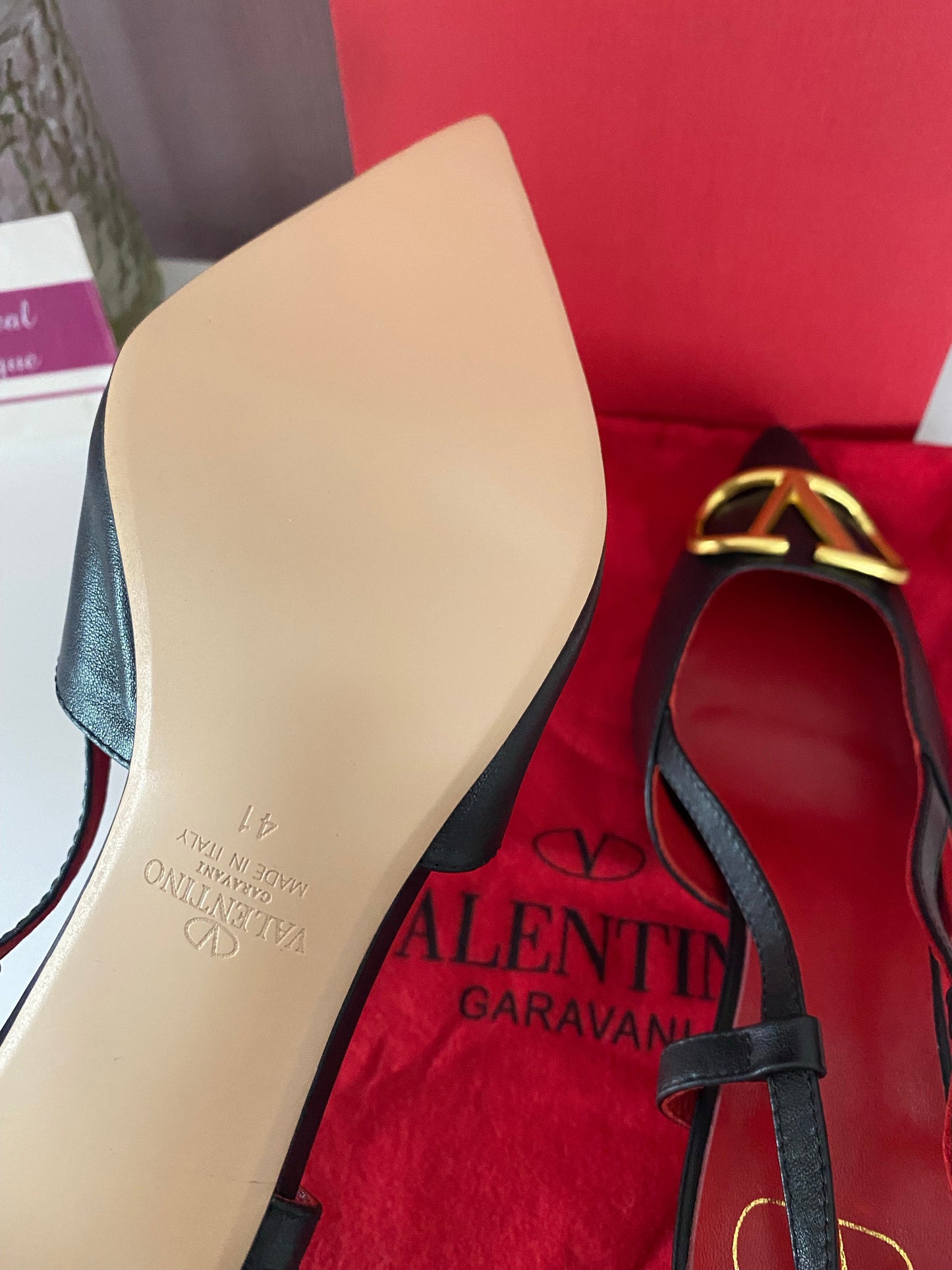 V Logo Slingback 4cm