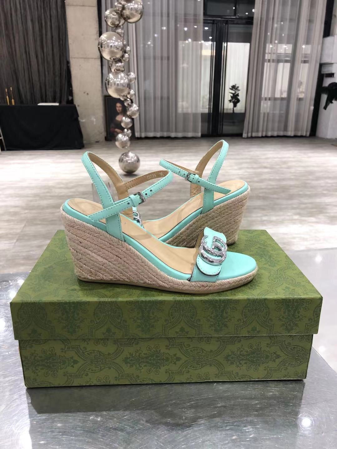 Leather Platform Espadrilles