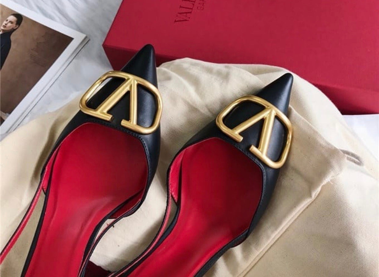 V Logo Slingback 8cm