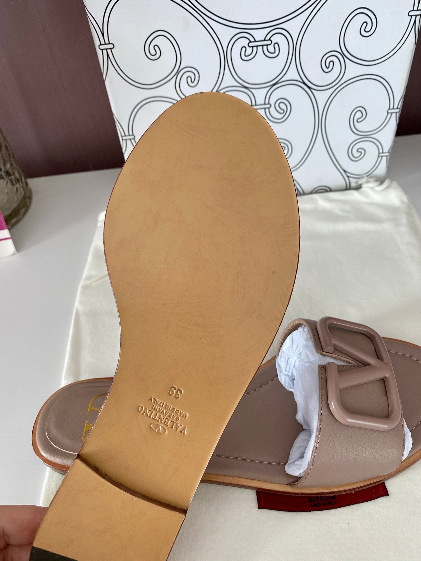 V Logo Sandals