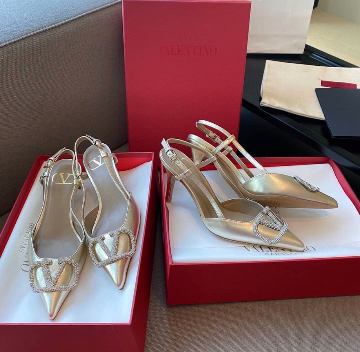 V Logo Slingback 4cm