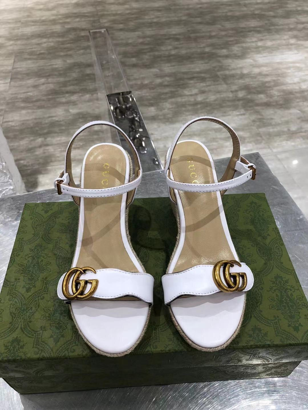 Leather Platform Espadrilles