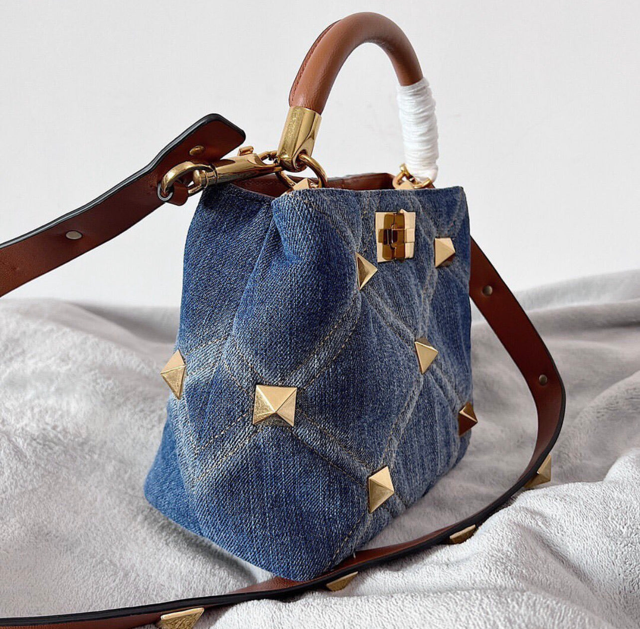Roman Stud Handle Bag