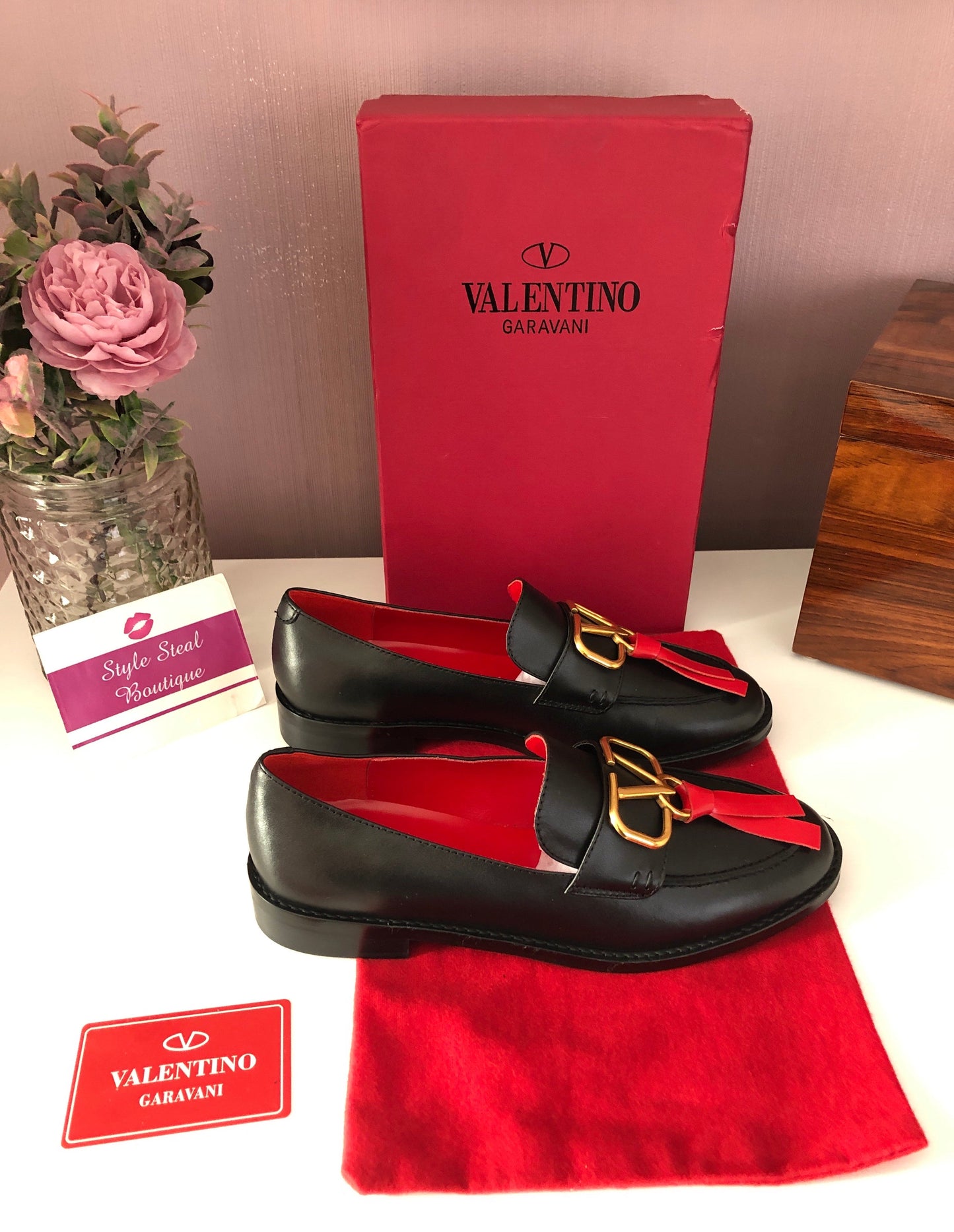V Logo Loafers