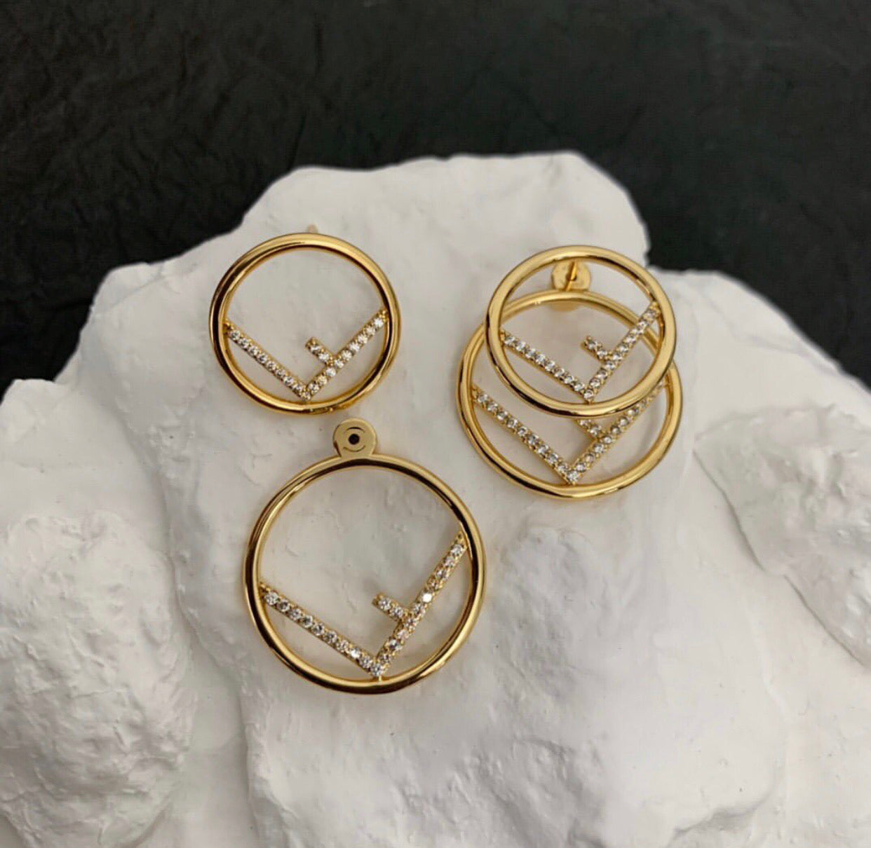 F Logo Earrings