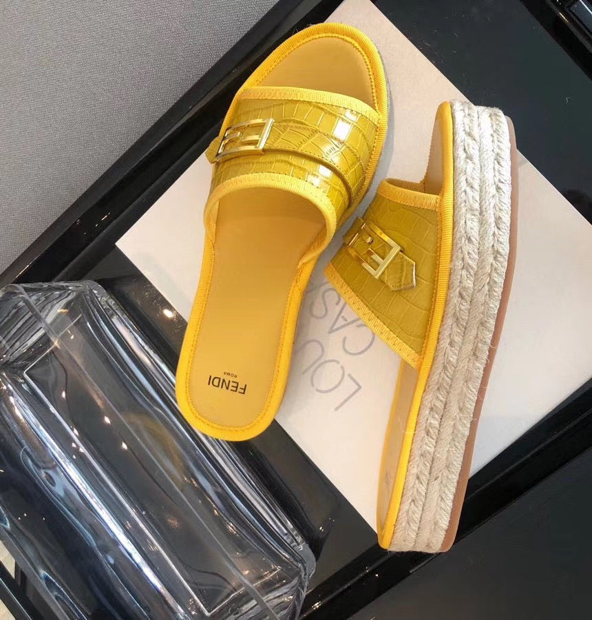 Logo Leather Espadrilles