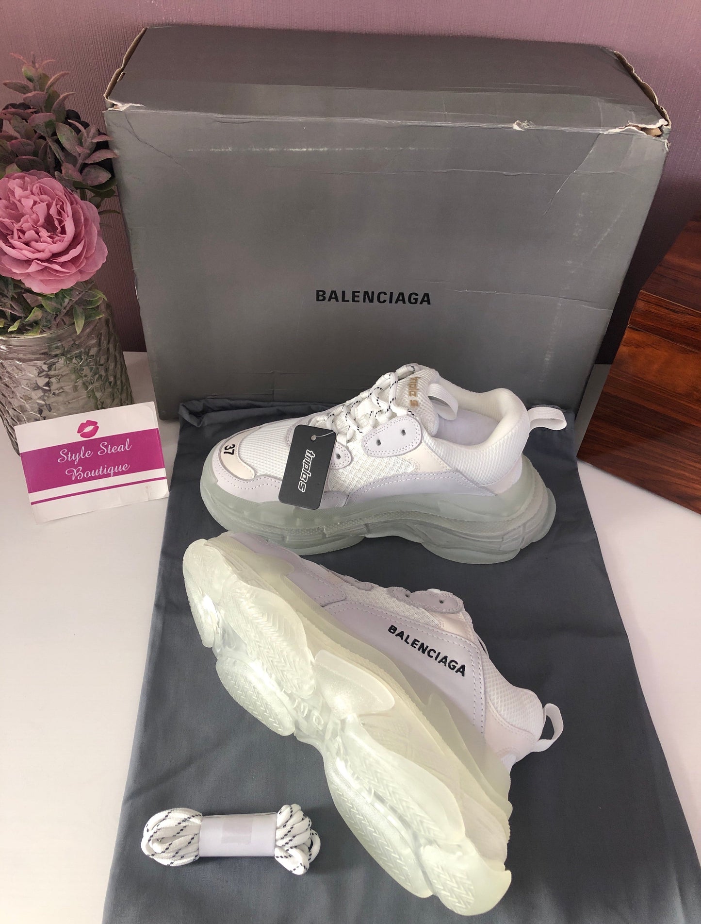 Triple S Clear Sole Whites