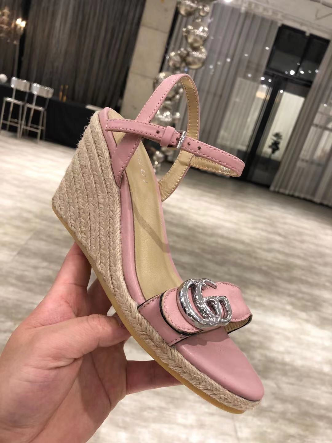 Leather Platform Espadrilles