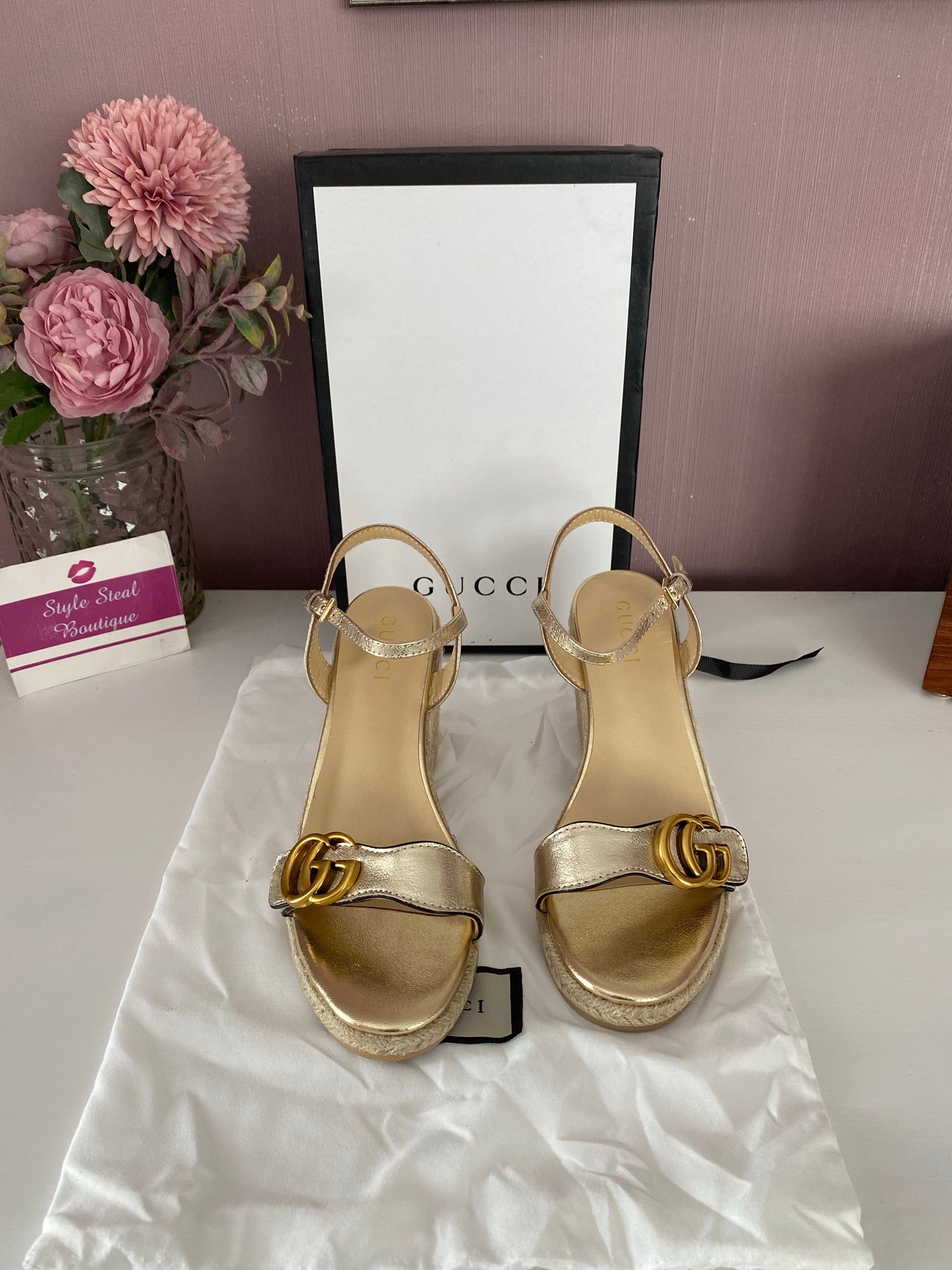 Leather Espadrille Wedges