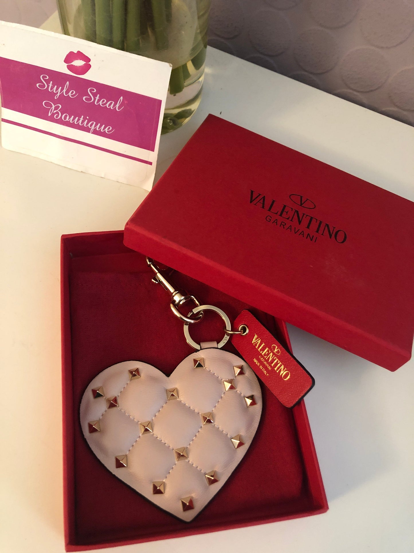 Rockstud Heart Bag Charm/Keychain