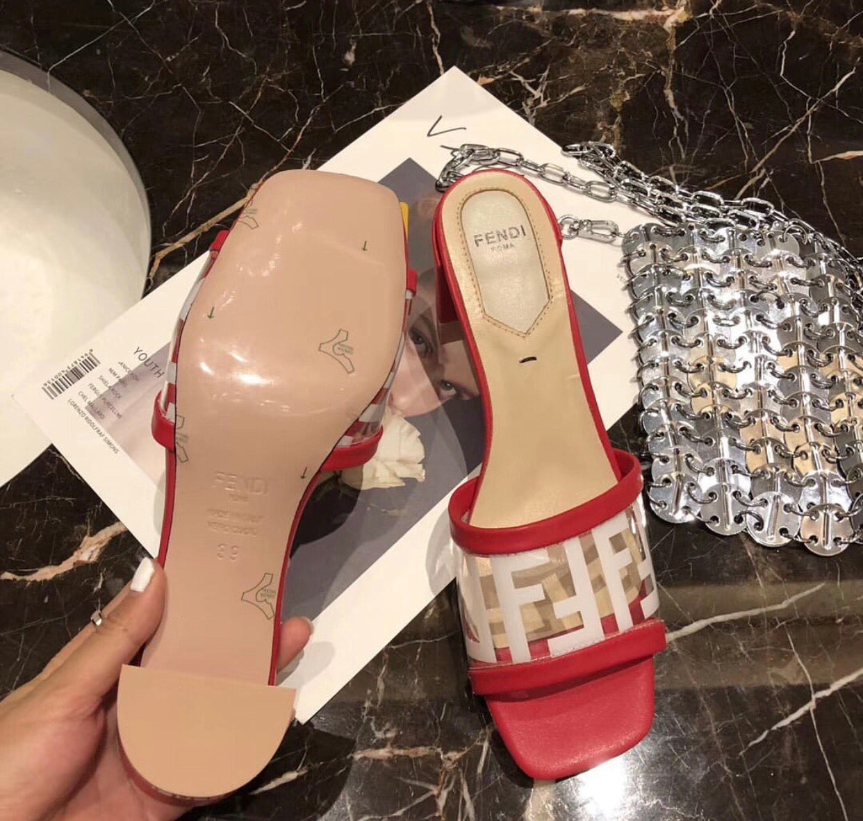 Leather PVC Mules