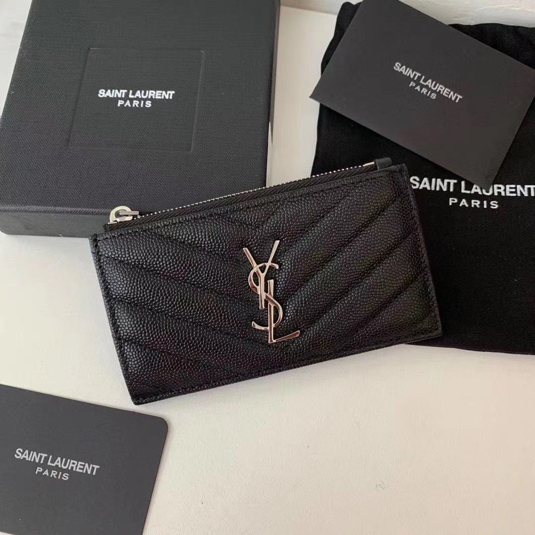 Monogram Zipped Card Holder